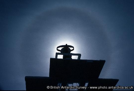Sun Halo around the sunshine recorder at Halley Research Station