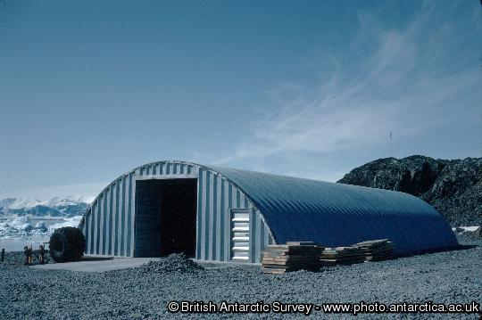 The vehicle store at Rothera, known as the miracle span