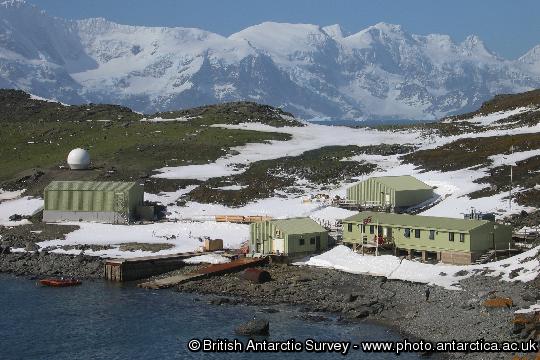 Signy Research Station, Latitude 60°43' S, Longitude 45°36' W, Factory Cove, Borge Bay, Signy Island, South Orkney Islands.
This image is associated with the 2005-2010 BAS science programme: DISCOVERY 2010- Integrating Southern Ocean Ecosystems into the Earth System