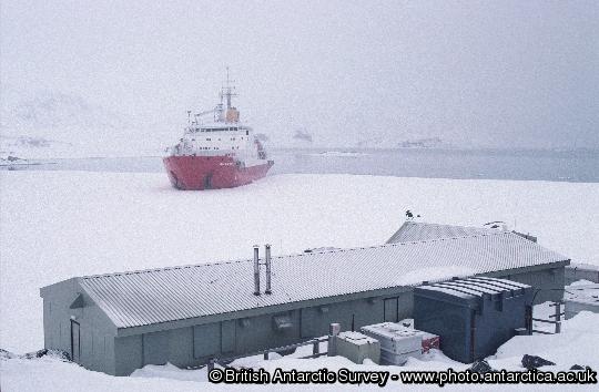RRS James Clark Ross arrives to open the 'summer only' Research Station at Signy