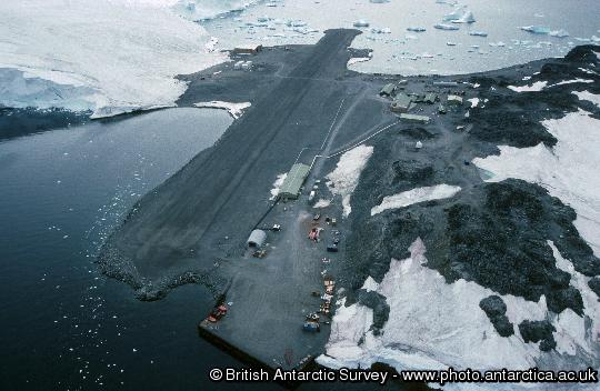 The runway at Rothera from the air
