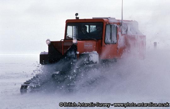 Sno-Cat at speed at Halley
