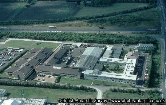 Aerial view of the British Antarctic Survey Cambridge site.