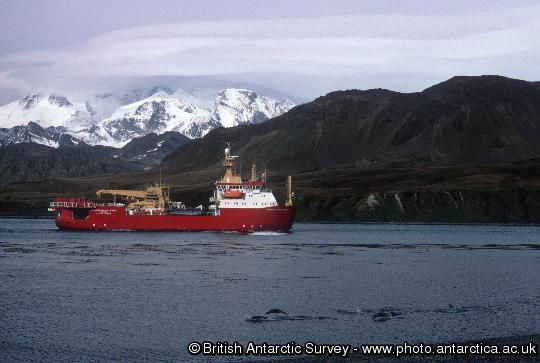RRS Ernest Shackleton off King Edward Point, March 2001