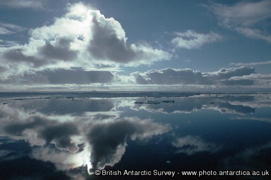 Cloud reflections and pack ice in the Weddell Sea