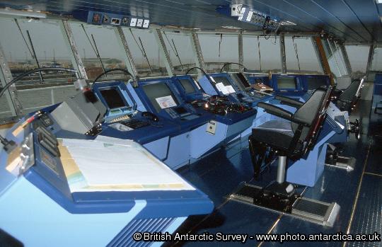 Bridge on RRS Ernest Shackleton.