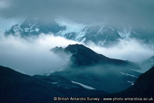 Stormy weather in the mountains of South Georgia.