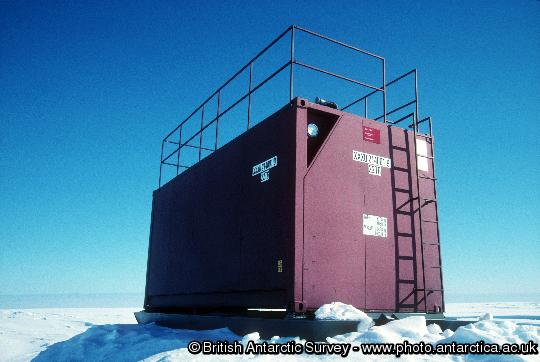 Bulk fuel storage at Halley Research Station.
