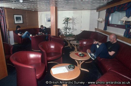 The lounge onboard RRS Shackleton