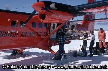 Loading sledge onto twin-otter