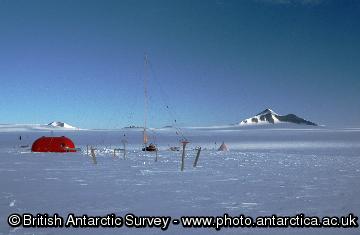 Semi permanent field camp at Sky Blu Nunataks
