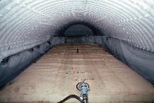 A fuel flubber in an underground tunnel at Halley research station.