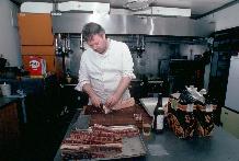 The cook at work in the Halley kitchen