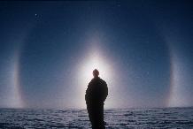 Sun Pillar and Halo, from a remote field camp on Pine Island Glacier, West Antarctica.