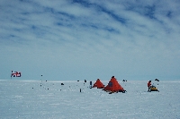 Glaciology field camp on Pine Island Glacier, West Antarctica.