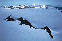 Mountains and ice sheet of the Antarctic Peninsula