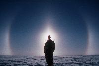 Sun Pillar and Halo, from a remote field camp on Pine Island Glacier, West Antarctica.