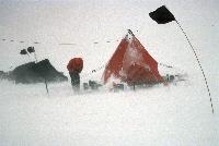 High winds making life difficult at a field camp.  No work today! These winds are around 30 knots, often 60 knots are encountered but few photographs are taken then!